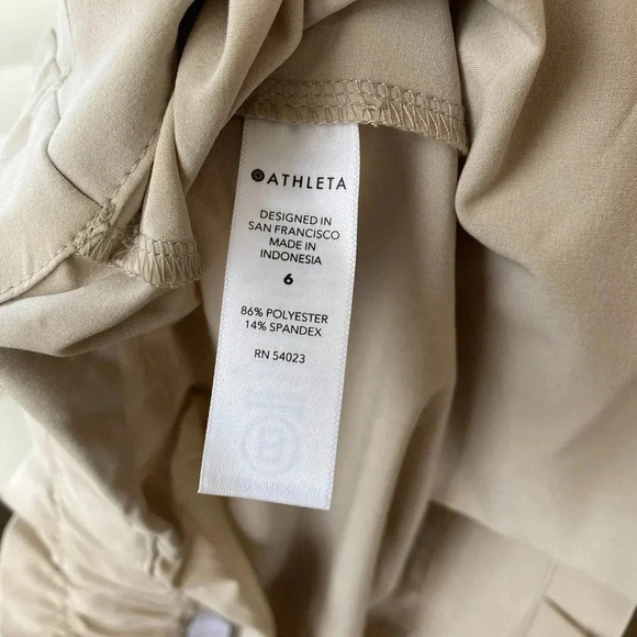 Athleta Skyline Shorts II Abalon Gray Neutral Paperbag Shorts Women’s Size 6 - Picture 6 of 8